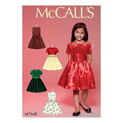 Image de McCall&#039;s Patterns 7648 CCE Patron de Couture pour Robes Enfants/Filles, Mouchoir, Multicolore, 17 x 0,5 0,07 cm
