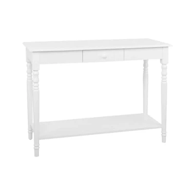 Image de Table Console Blanche en Bois et MDF avec Tiroir de Style Traditionnel pour Intérieur Scandinave ou Classique Beliani