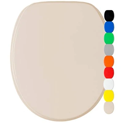 Image de Sanilo Abattant WC, Grande sélection de lunettes toilette en unis, Finition haute qualité, Charnières robustes, Fixation facile (Beige)