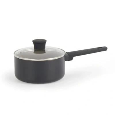 Image de Salter BW12877EU7 Casserole En Céramique De 16cm Antiadhésif Corps Aluminium Recyclé, Couvercle Verre Trempé Avec évent à Vapeur, Sans PFOA Et PFAS, Convient L&#039;induction, Poignée Soft Touch