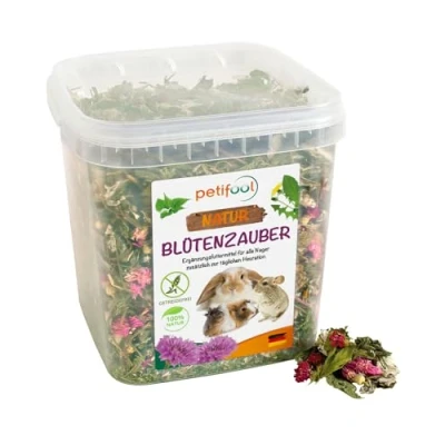 Image de petifool Floraison magique 360 g Complément alimentaire pour rongeurs Nourriture naturelle lapins, cochons d&#039;Inde, hamsters, chinchilla &amp; plus Sans additifs artificiels 100 % naturel adaptée aux animaux