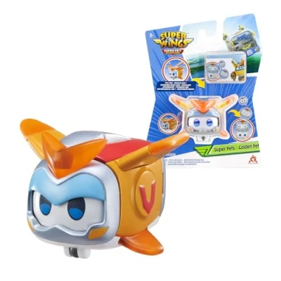 Image de Super Wings Pet Golden Boy, Effet Lumineux Scintillant, Jouet pour Garçons et Filles de 3 4 5 6 7 8 Ans, Multicolore, 2&quot;