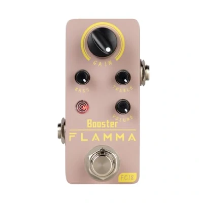Image de FLAMMA FC18 Booster Pédale de Boost pour Guitare Électrique et Basse, Format Compact, True Bypass