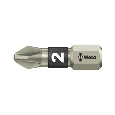 Image de Wera 3855/1 TS Pozidriv Pz 2 Embouts d&#039;insertion en acier inoxydable Torsion 25 mm