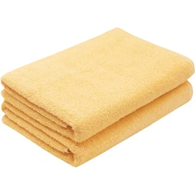 Image de ZOLLNER Lot de 2 Serviettes Douche, 70x140 cm, Coton, Jaune