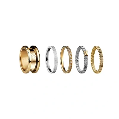 Image de BERING ensemble de Bagues Échangeables pour Femme en Argent et Or avec le Système Unique Twist &amp; Change, Symphony Set E