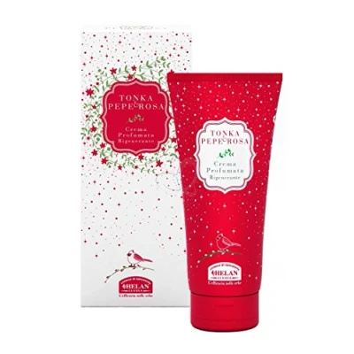 Image de Helan, Tonka &amp; Pepe Rosa Creme Hydratante Corps pour Peau Sèche, Veloutée Effet Soie, avec Ginkgo Biloba, Thé Vert et Vitamine E Crème Parfumée Douce, 200 ml Made in Italy