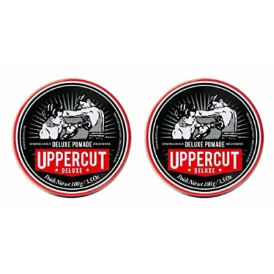 Image de Uppercut Deluxe, Deluxe Pomade, Pomade Professionnelle à Base d&#039;Eau pour Créer des Looks Intemporels et Classiques, Maintien Fort Brillance Élevée, Produit Capillaire Hommes 2 x 100g