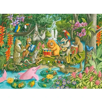 Image de Ravensburger Puzzle Enfant 100 pièces XXL L&#039;orchestre des Animaux À partir de 6 ans qualité supérieure Carton épais et résistant sauvages 13367