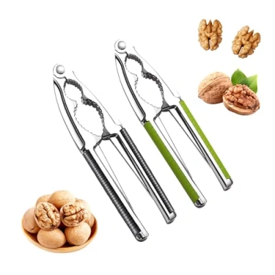 Image de Zehan Zitong 2Pièces Casse Noix,Casse Noix en Acier Inoxydable,Casse avec Poignée Antidérapante, Métal,Casse Multifonction,pour Noix, Noisette, et Fruits de mer