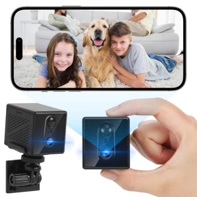 Image de Vankarr Mini caméra de Surveillance WiFi HD avec Batterie intérieure, Transmission en Direct, sécurité détecteur Mouvement, Audio