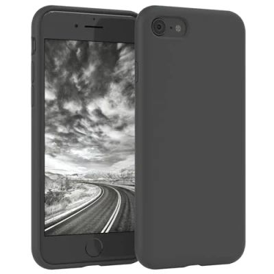 Image de EAZY CASE Coque en Silicone Premium pour téléphone Portable Compatible avec iPhone SE (2022/2020) / 8/7, slimcover Protection Appareil Photo et Doublure intérieure, étui, Anthracite
