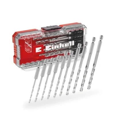 Image de Original Einhell S CASE 10 pcs. set de forets à métaux (en acier HSS 4241, queue E 6.3, pointe Split Point 135, spirale laminée type N y compris boîte rangement)