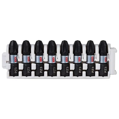 Image de Bosch Professional 8 pièces Pack d&#039;Embouts de Vissage Cruciformes (Impact Control, PZ3 Bits, Longueur 25 mm, Pick and Click, Accessoires visseuse à percussion)
