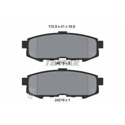 Image de TEXTAR 2421501 Jeu de plaquettes frein avec indicateur d&#039;usure MAZDA: MPV 2