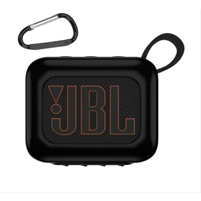 Image de GIOPUEY Étuis Compatible avec JBL Go 4, Coque Silicone, Poids léger, Antichoc, Portable Noir