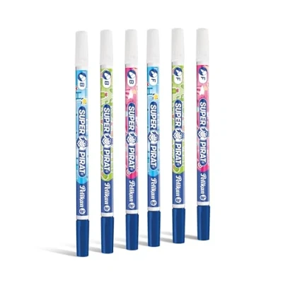 Image de Pelikan Super Pirat Lot de 6 Effaceurs d&#039;encre 5 pointes fines/1 pointe large