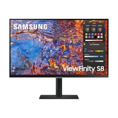 Image de Samsung Ecran PC ViewFinity S80PB, 32&quot; 60Hz Dalle IPS, Résolution UHD 4K 3 840 x 2 160, 5ms,1000:1,Pied Ajustable,VESAFlicker Free,Game Mode,Windows10,Auto Source Switch+,HDMI,USB C