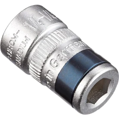 Image de Adaptateur HAZET 2250 1 I avec sécurité à ressort pour un maintien sûr des embouts, sortie : six pans 6,3 (1/4 pouce), entraînement carré mm fabriqué en Allemagne&#039;.