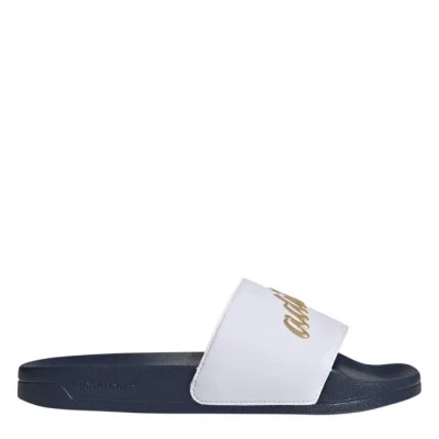 Image de Claquettes Adidas Adilett pour femmes Blanc/noir Dessus synthétique
