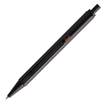 Image de RHODIA 9389C Stylo Bille Rechargeable scRipt Corps Hexagonal en Aluminium Brossé Noir Pointe Rétractable à Haute Précision 0,7 mm, Encre Noire Collection