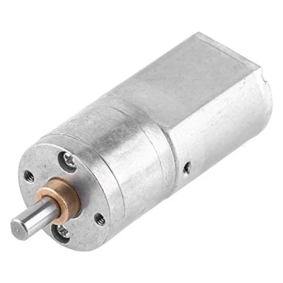 Image de Moteur électrique à engrenages DC 12 V Couple élevé Réduction de la vitesse avec arbre sortie central 4 mm diamètre pour voiture télécommandée robot (15 tr/min)
