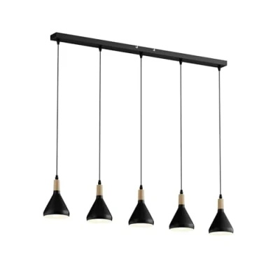 Image de Lindby Suspension Arina à intensité variable (Moderne) en Noir Métal e. a. pour Salon &amp; Salle manger (à 5 lampes, E14), Luminaire, Lampe Plafond, Luminaire Plafonnier, Suspendue