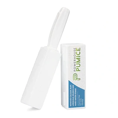Image de Powerstone Nettoyant pour cuvette de toilette en pierre ponce avec poignée (lot 1) Élimine les taches calcaire et d&#039;eau dure Brosse toilette/grilles/carrelage/coulis/piscine