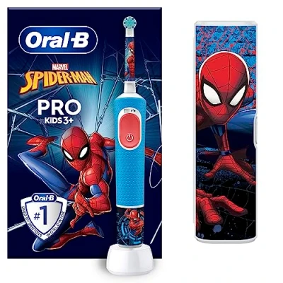 Image de Oral B Vitality Pro Kids Spiderman Enfant Brosse à dents rotative oscillante Bleu, Rouge