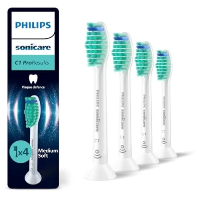 Image de Philips Sonicare C1 ProResults têtes de brosse à dents rechange d&#039;origine, blanc, lot 4, HX6014/87
