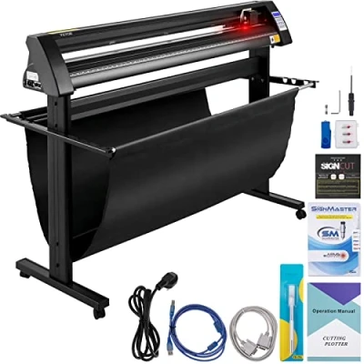 Image de VEVOR Plotter de Découpe Vinyle 1350 mm Traceur Coupe Vinyle, Machine avec Logiciel Signcut, 95 W Coupeur Efficace Précis LED Panneau Numérique pour Tracer Découper