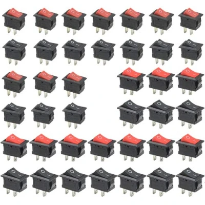 Image de WMYCONGCONG Lot de 40 mini interrupteurs à bascule SPST 2 positions On/Off broches AC 3 A/250 V 6 10 A/125 (2 types)