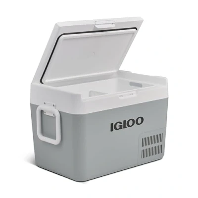 Image de IGLOO ICF32 Glacière à compresseur 32 litres, 12/24 V et 230 V, mini réfrigérateur 18 C 20 pour voiture, camion, bateau, camping car prise de courant.
