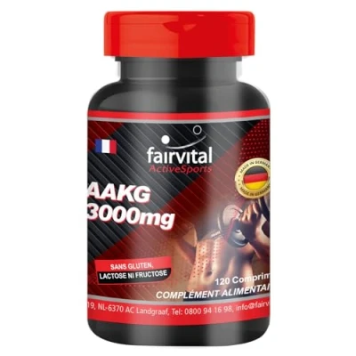 Image de Fairvital AAKG 1000mg L Arginine Alpha Céto glutarate Vegan Haute biodisponibilité 120 comprimés