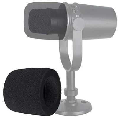 Image de Compatible avec Shure MV7 Bonnette Anti Vent en Mousse Professionelle pour Réduire Bruit Microphone USB Podcast par YOUSHARES