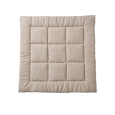 Image de VERTBAUDET Tapis de Sol/Fond Parc uni Gaze et Percale Coton Taupe 75X100