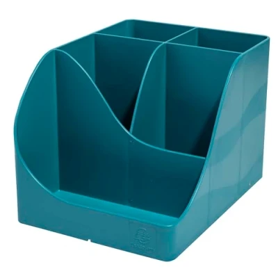 Image de Exacompta Réf. 69531D Carton de 4 pots à crayons Pen Wave Skandi Nude 5 compartiments hauts pour les grands ustensiles et 1 compartiment bas petits