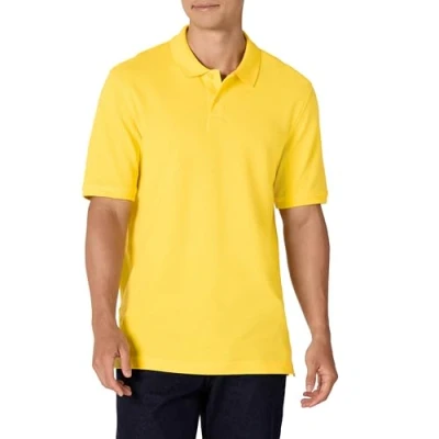 Image de Amazon Essentials Polo en Coton Piqué à Coupe Classique (Grandes Tailles Disponibles) Homme, Jaune, XS