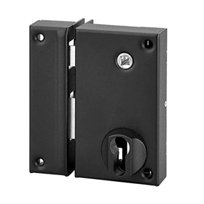 Image de THIRARD Boitier de serrure verticale en applique double entrée à fouillot pour entrée, axe 45mm, gauche, 75x130mm, noir