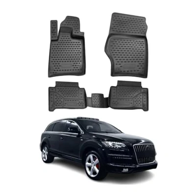 Image de OMAC 3D Tapis de Sol Compatible avec Audi Q7 4LB 2006 2015 Caoutchouc TPE Noir 4X