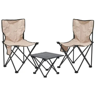 Image de PROGARDEN Mobilier de camping table pliante + 2 chaises KO X51000030