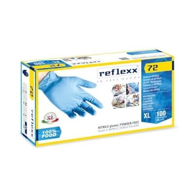 Image de Reflexx R72 Gants en nitrile sans poudre, XL, bleu ciel, 100