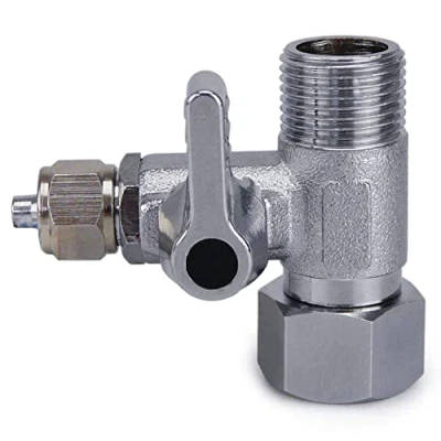 Image de smardy Robinet d&#039;Arrêt Adaptateur en T 3/8x3/8x1/4&quot; Raccord d&#039;Eau Vanne de Tuyau pour Raccorder 2 Appareils