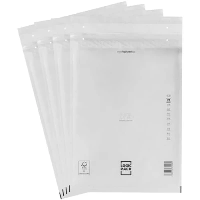 Image de LOGIC PACK Lot de 100 Enveloppe Bulle enveloppes matelassées I9 320 x 355 mm protection pour expédition, blanches autocollantes, le format DIN A3