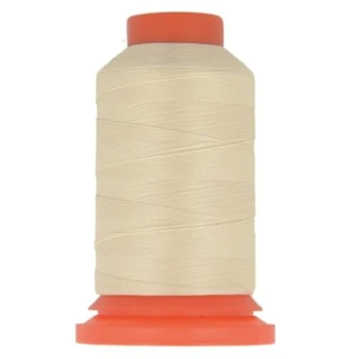 Image de Bobine fil mousse polyester 1000m fabriqué en France pour surjeteuse beige