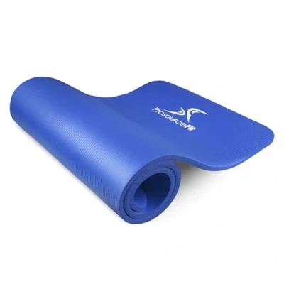 Image de ProsourceFit Extra Thick Yoga and Pilates Mat ½ (13mm), 71 inch Long High Density Exercise with Comfort Foam Carrying Strap, Blue