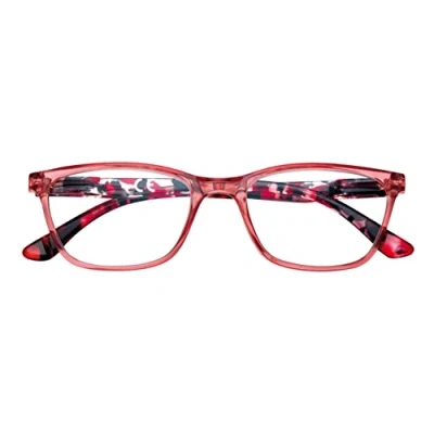 Image de Zippo Lunettes de lecture à base d&#039;un cadre lignes douces, idéale pour les hommes et femmes, dioptrie +2.00, couleur rouge, tiges multicolores