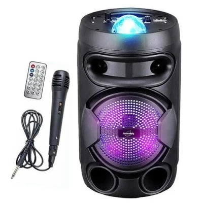 Image de Mini enceinte mobile avec batterie intégrée INOVALLEY KA02 BOWL 400W, USB TWS, RADIO FM, Karaoké Enfant Lumineux LED