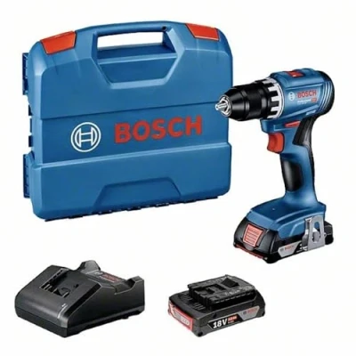 Image de Bosch Professional 18V System perceuse visseuse sans fil GSR 45 (vitesse de rotation 1 900 tr/min, 2 batteries 2,0 Ah, chargeur GAL 20, dans L Case)