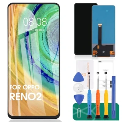 Image de Écran LCD TFT pour OPPO Reno2 Reno 2 écran de remplacement CPH1907 Kit réparation sans cadre (noir, reconnaissance d&#039;empreintes digitales)